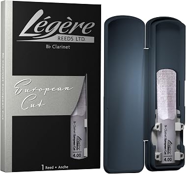 Legere Reeds - Bb Clarinet Reed, European Cut, Strength 4.00 BBES4.00 - Premium Synthetic Woodwind Reed