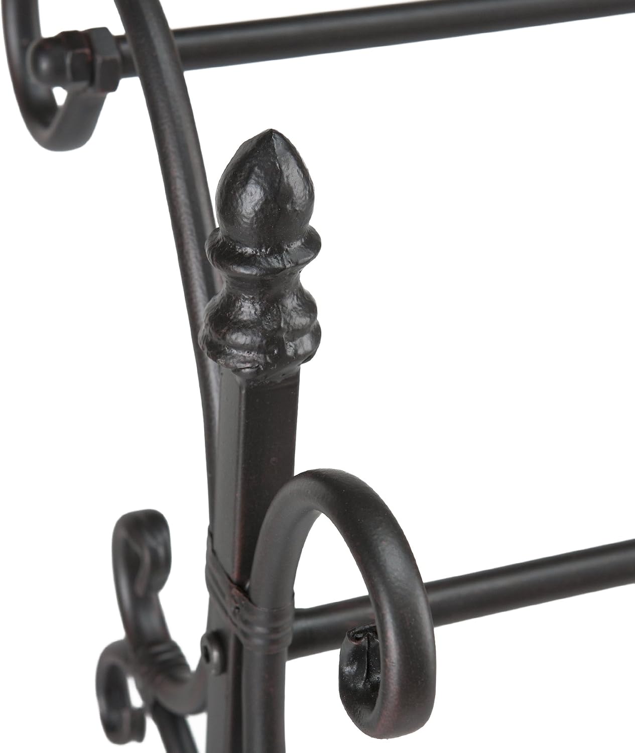 SEI Furniture Scroll 3 Blanket Rack - Store Quilts, Comforters, Towels - Elegant Iron Metal Frame