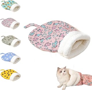 Toaroundly Cozy Pet Nest for Cats and Dogs - Ultra-Soft Cat Sleeping Bag for Winter, Washable Warm Pet Bed (Purple, Large)