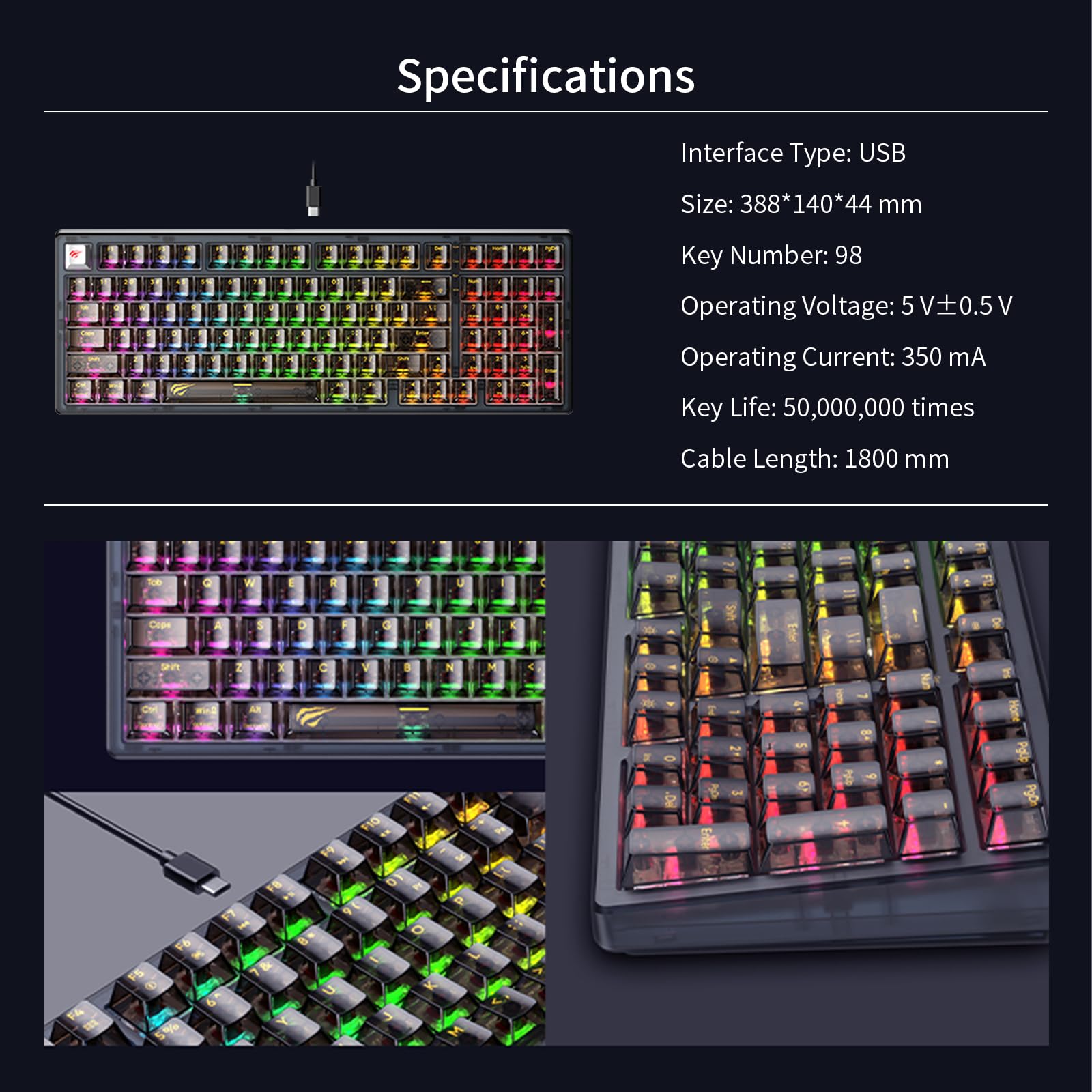 Gamenote KB875L Kablolu Mekanik Rgb Game Klavye : Amazon.com.tr