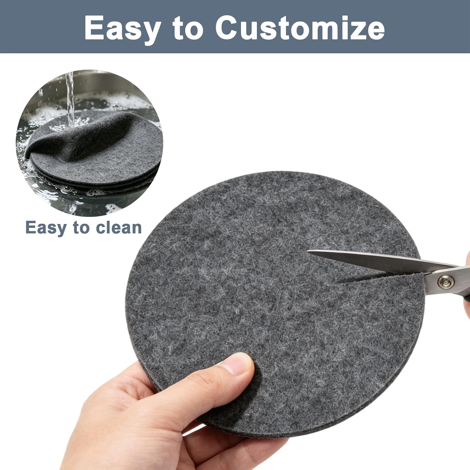 45 Pack Felt Plate Dividers, Dish Protectors for Stacking | Scratch Resistant, Plate Separator Pads, For China Dishes, Cups, Saucers, Pans,3 Sizes,Gray