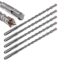 Vista 18 de Broca para hormigón, 1 unidad, 1 pulgada x 10 "-8 pulgadas, material de carburo de doble rosca de tipo cruzado, adecuado para hormigón, ladrillo