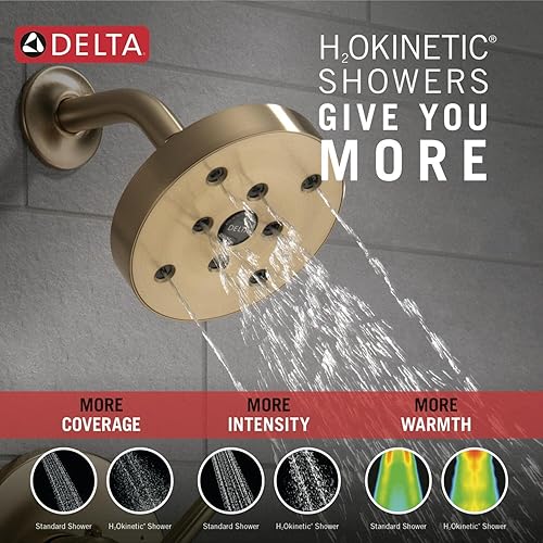 Miniatura 22 de Delta Faucet Trinsic Serie 14, juego de ducha de una sola función con cabezal H2Okinetic de un solo pulverizador, cromado T14259