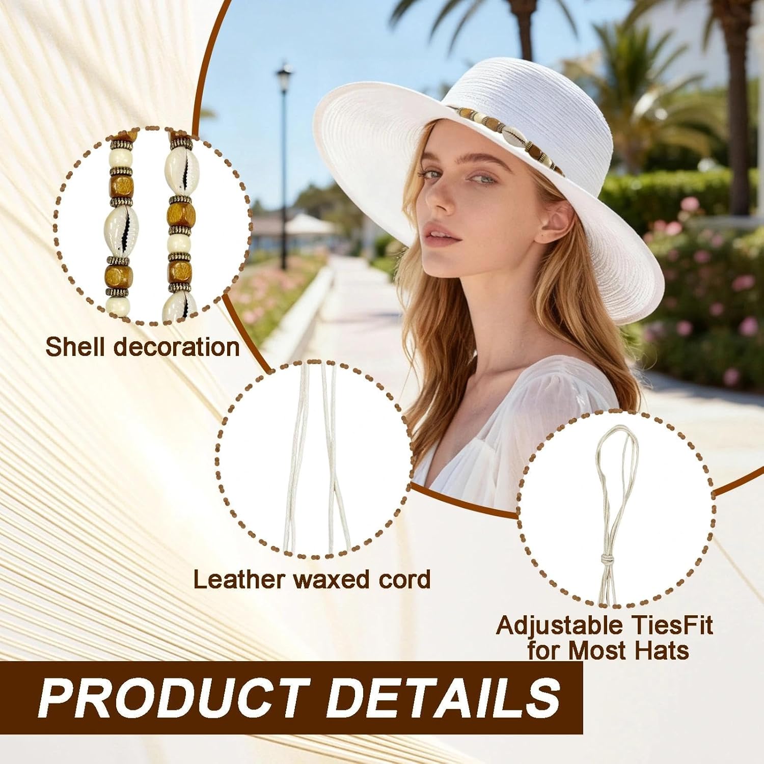 Cowboy Hat Bands for Men Women, Leather Hatbands Belt for Cowboy/Western/Fedora/Cowgirl Hats - Image 6