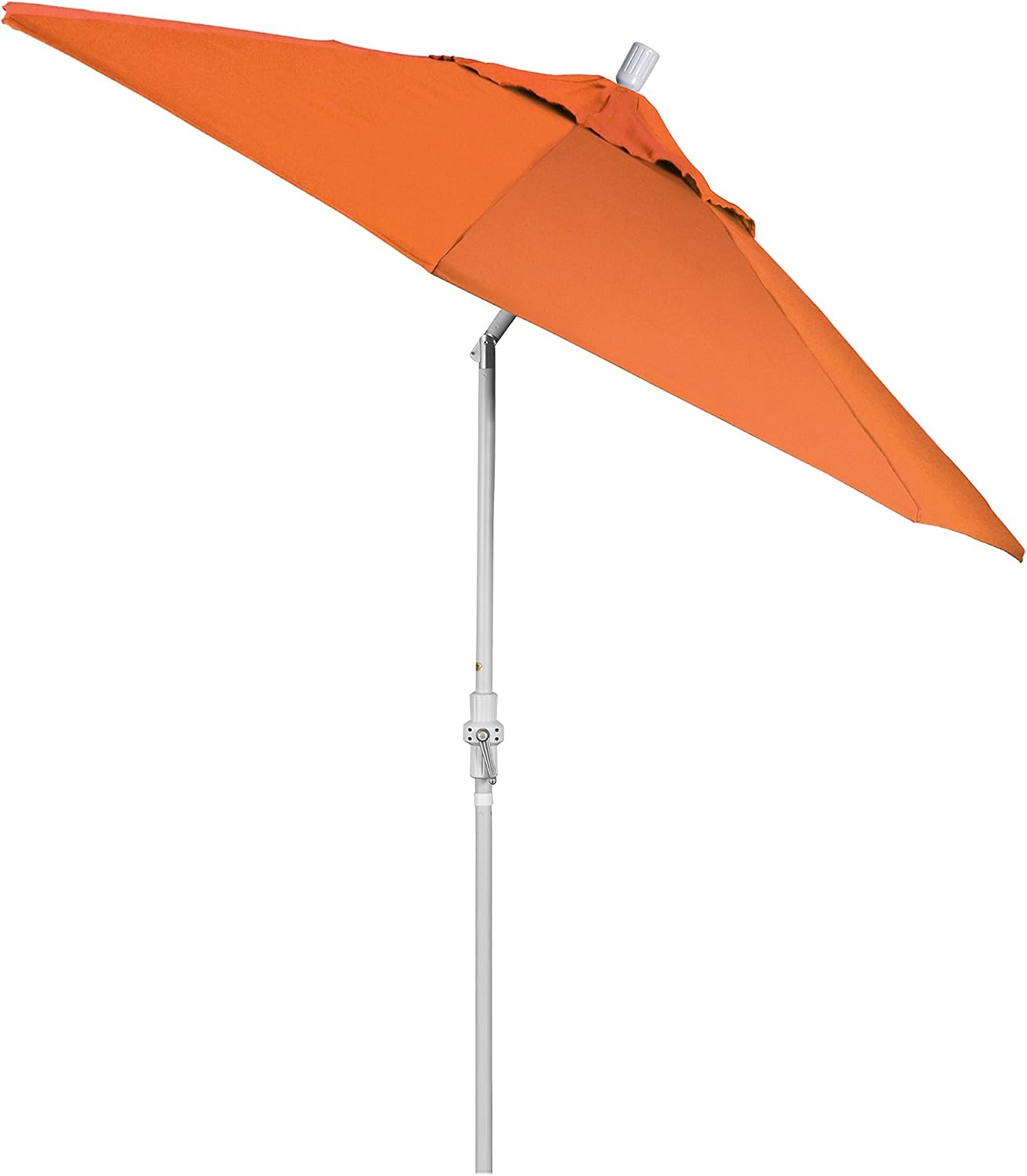 California Umbrella 9' Round Aluminum Market Umbrella, Crank Lift, Collar Tilt, White Pole, Pacifica Pacific Blue