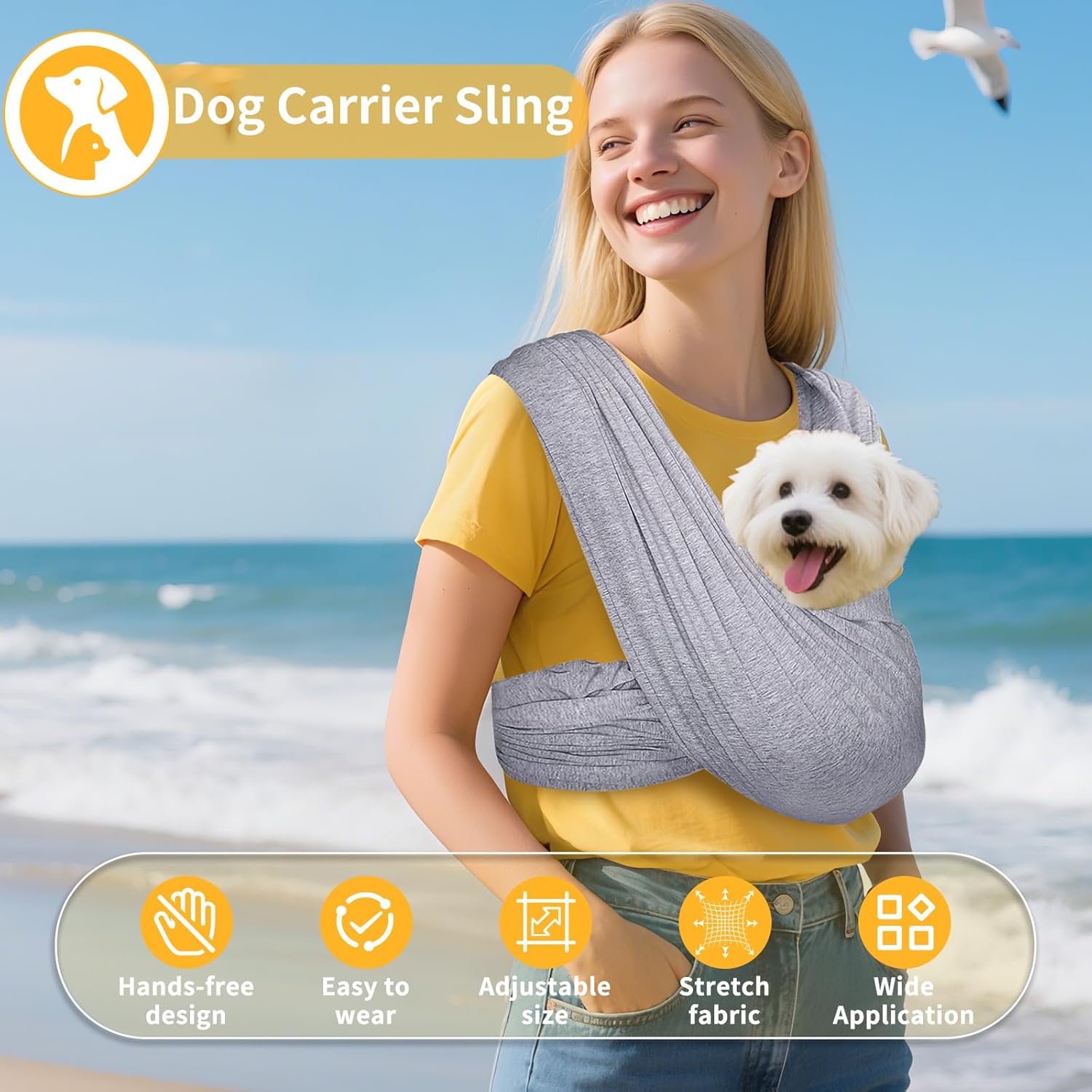 Stylish & Comfortable: The Ultimate Dog Carrier Sling for Small Pups!