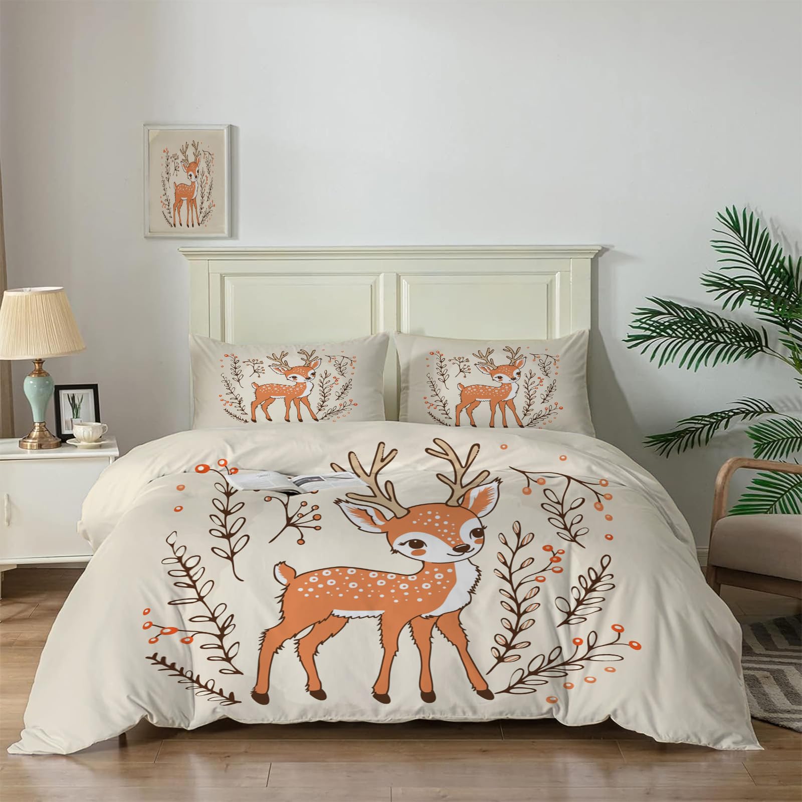 Ensemble de literie cerf de dessin animé adorable pour cadeau de maison