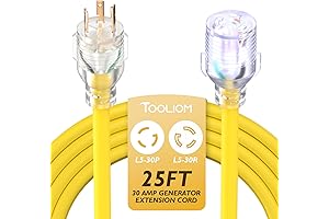 TOOLIOM 30 Amp RV Cord Generator Extension Cord, 25FT