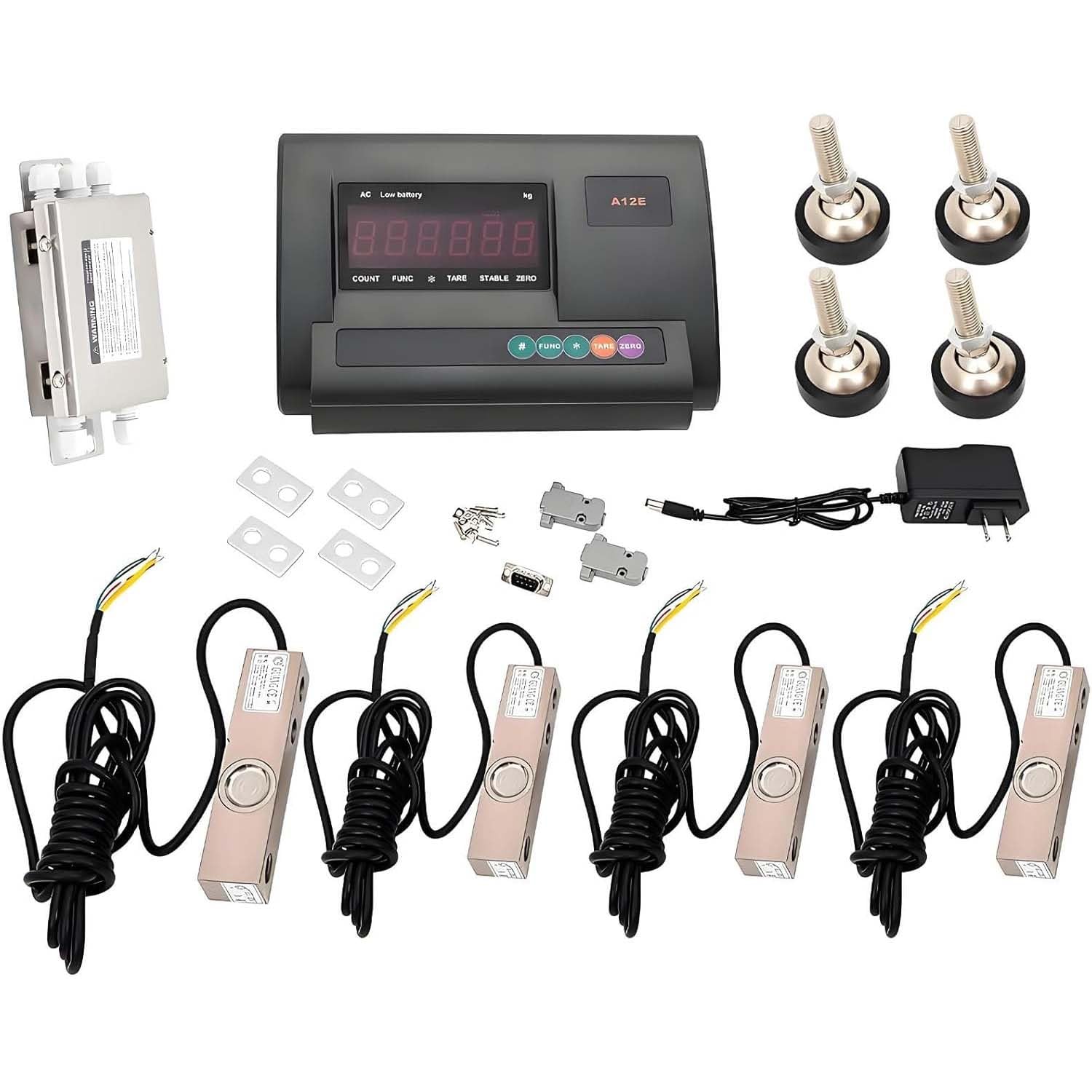 High Precision Livestock Scale Kit, Floor Scale 5000Lbs Load, Weighing Indicator Animal Scale Kit, Livestock Scale Platform Scale Kit LED Display for Cattle Sheep Pig Goats