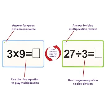 LEARNING ADVANTAGE QUIZMO Multiplication & Division, Bingo Style Math Game | 2 Game Modes for Ages 8+, Teach Basic Mathematics