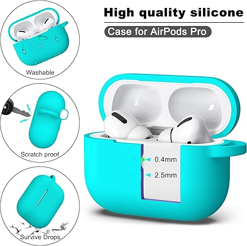Miniatura 103 de R-fun Funda compatible con AirPods Pro de 2ª/1ª generación con kit de limpieza, silicona protectora completa compatible con funda de carga Apple