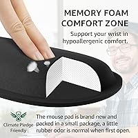 Vista 3 de KTRIO Reposamuñecas ergonómico para teclado y alfombrilla para mouse con reposamuñecas, soporte de muñeca de espuma viscoelástica para escribir