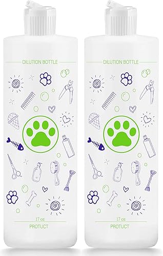 Paquete de 2 botellas de dilución de champú para mascotas, botella de mezcla de especialidades para champú concentrado y acondicionador para perros