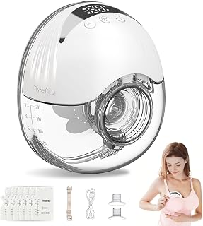 Breast Pump Hands Free Wearable: - Portable Electric Pumpables Wireless, Automatic Handsfree Breastpump 24mm Cordless, Handless Single Breastfeeding Pump, Hidden & Large Capacity 1 Pack