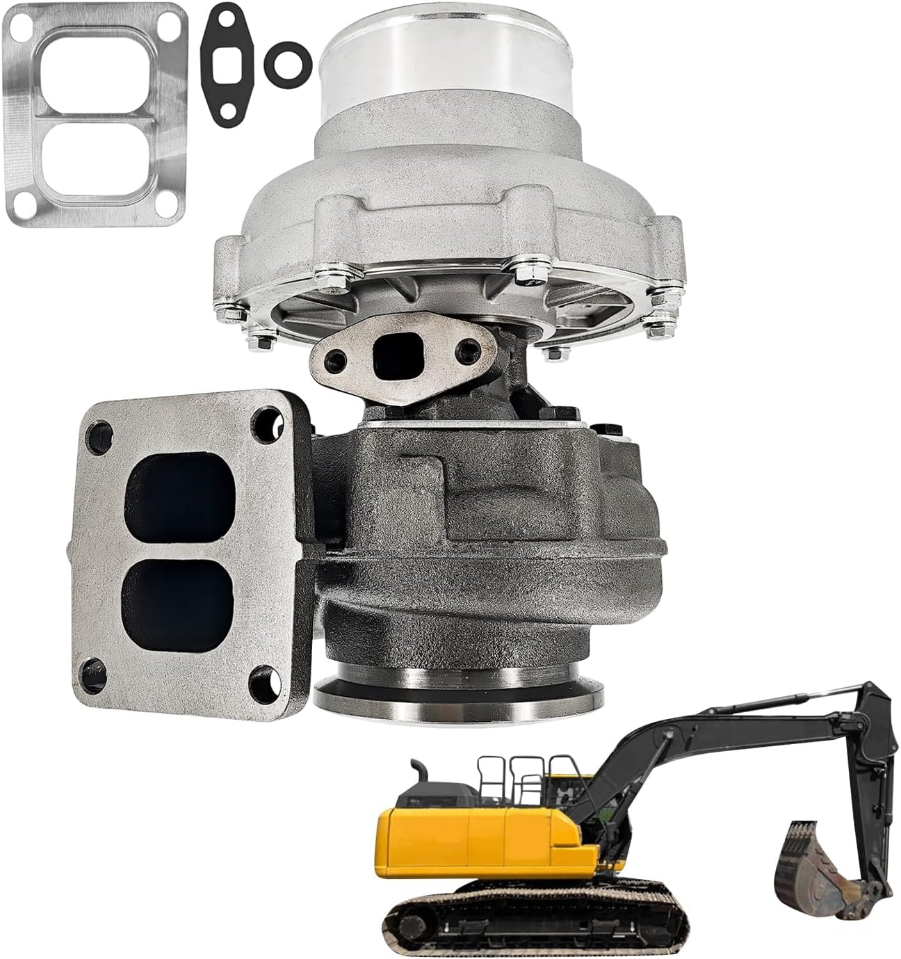 RE550941 RE550932 Turbocharger Compatible with John Deere 6.8L PowerTech Engine, Fits for John Deere 200DLC, 210G, 524K, 544K, 7330, 7430