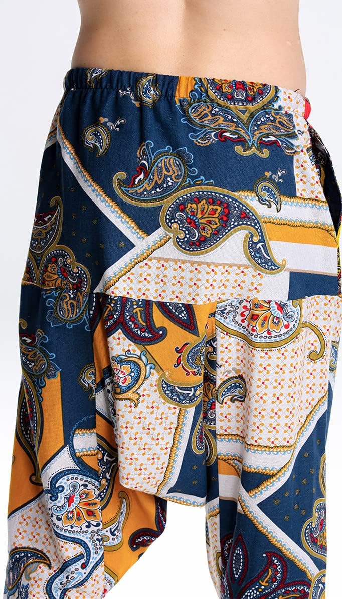 Men Women Cotton Baggy Hippie Yoga Harem Pants Funky Printed Plus Size Trousers - Image 4