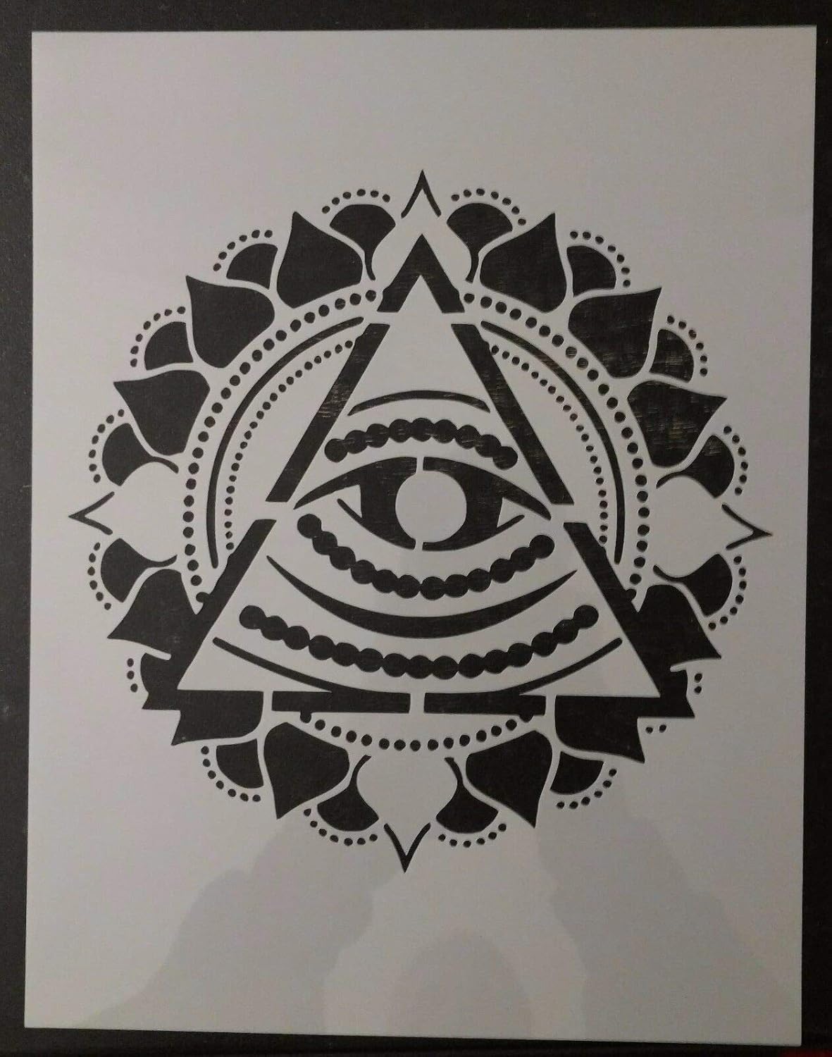 Reusable Sturdy Stencil 3rd Third Eye Pyramid Chakra Yoga Chakras 8.5" x 11" Stencil Logo Cut Stencil Sheet (not Paper) Arts and Crafts Material Scrapbooking for Airbrush Painting Drawing