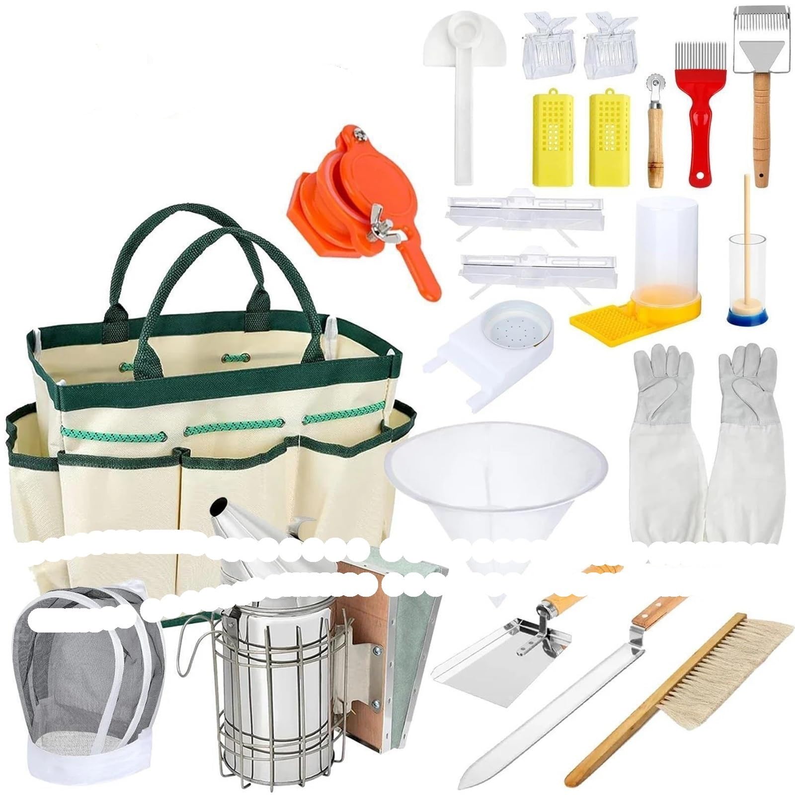 30-teiliges Imkerei-Werkzeugset, Edelstahl-Rauchgebläse, Garten-Aufbewahrungstasche, Imkerei-Starter-Set For Professionelle Imker Und Anfänger