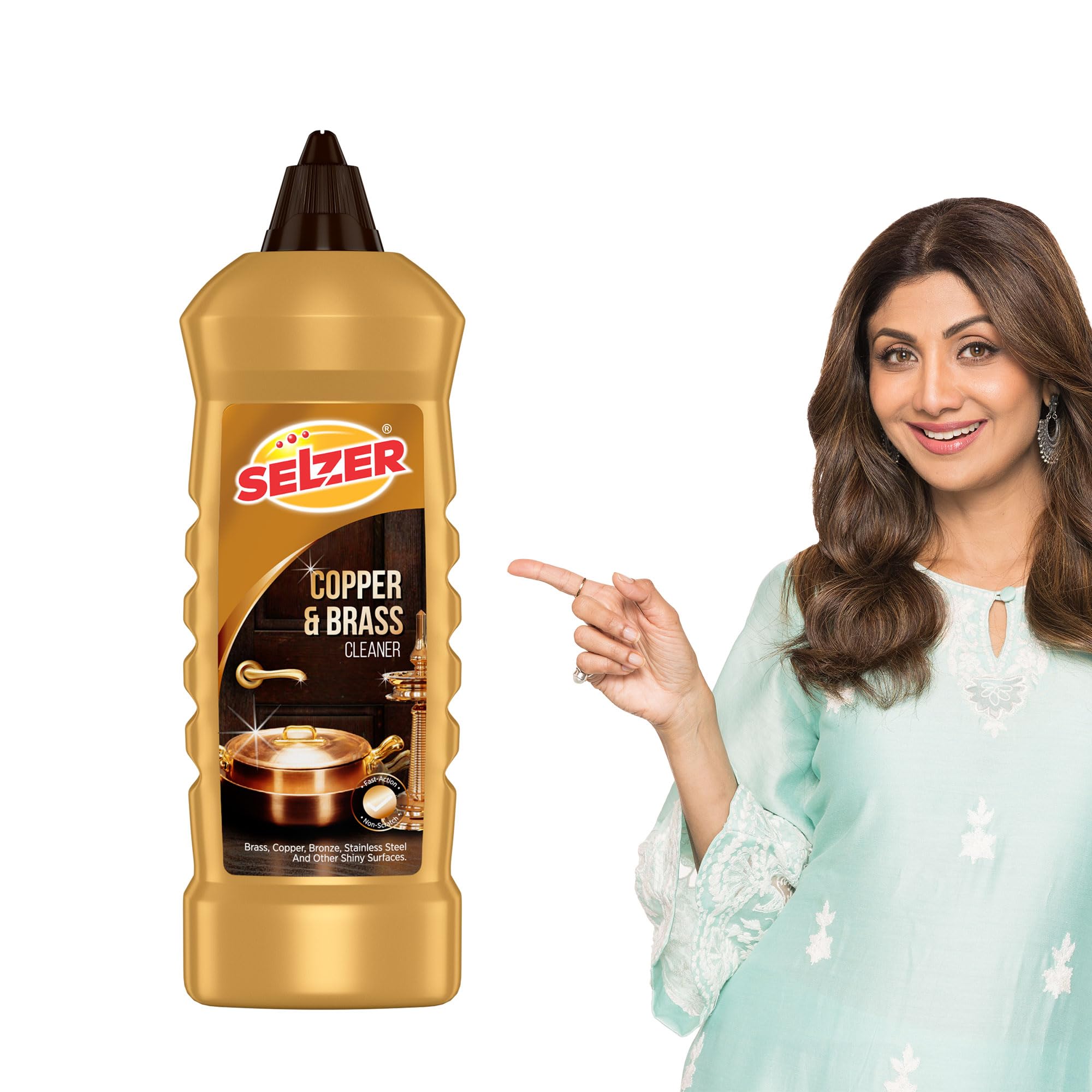 Selzer Brass & Copper Cleaner | copper cleaner, brass cleaner, brass and copper cleaning liquid | Removes Tarnish & Cleaning Liquid | Effectively Cleans & Polishes | Brass & Copper Cleaner - 250ml