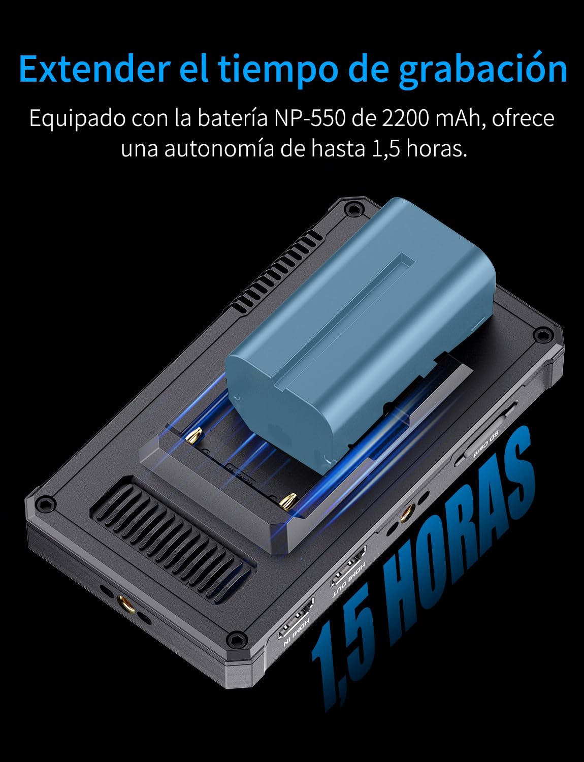 FEELWORLD PS6 Monitor de cámara Vertical y Horizontal OLED de 5,5 Pulgadas con Pantalla táctil de 550nits y 1080p, Entrada y Salida HDMI 4K a 60 Hz, batería F550, Peso Ligero de 148g para videografía