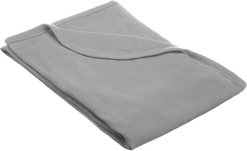 American Baby Company Manta térmica tipo gofre 100% algodón (30 x 40 pulgadas), suave, transpirable y elástica, gris, para niños y niñas, perfecta para envolver, viajar y regalar