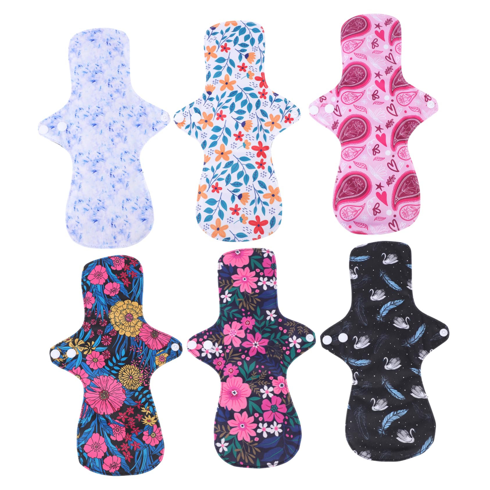 MAGICLULU 6 Compresas Reutilizables para Mujeres Adultas Material Pul y Membrana, Toallas Menstruales Duraderas para Uso Diario y Viajes Color Aleatorio