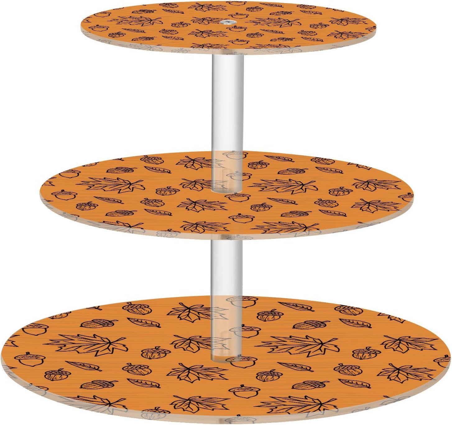 Autumn Fall Maple Leaves Acorn Thanksgiving 3 Tier Acrylic Cupcake Stand, Cupcake Stand for 34 Cupcakes for Weddings,Christmas,Holidays,Parties,Birthday,Printed Cupcake Tower 23302074