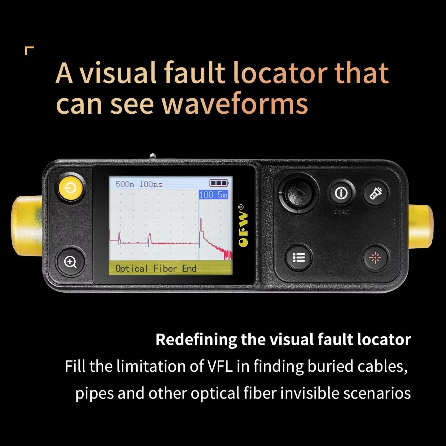 Localisateur visuel de défaut portable, reflectometre fibre optique de, Ranger de Fiber FTTB FTTH, Mini OTDR Support Active Fibre Test Fibre, FWV-100-V10