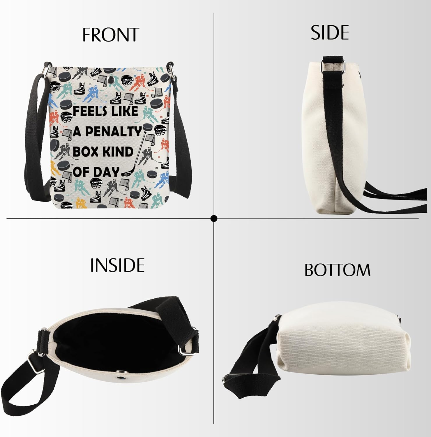 Ice Hockey Player Gift Feels Like a Penalty Box Kind of Day Crossbody Bag Sport Lover Gift - Image 5