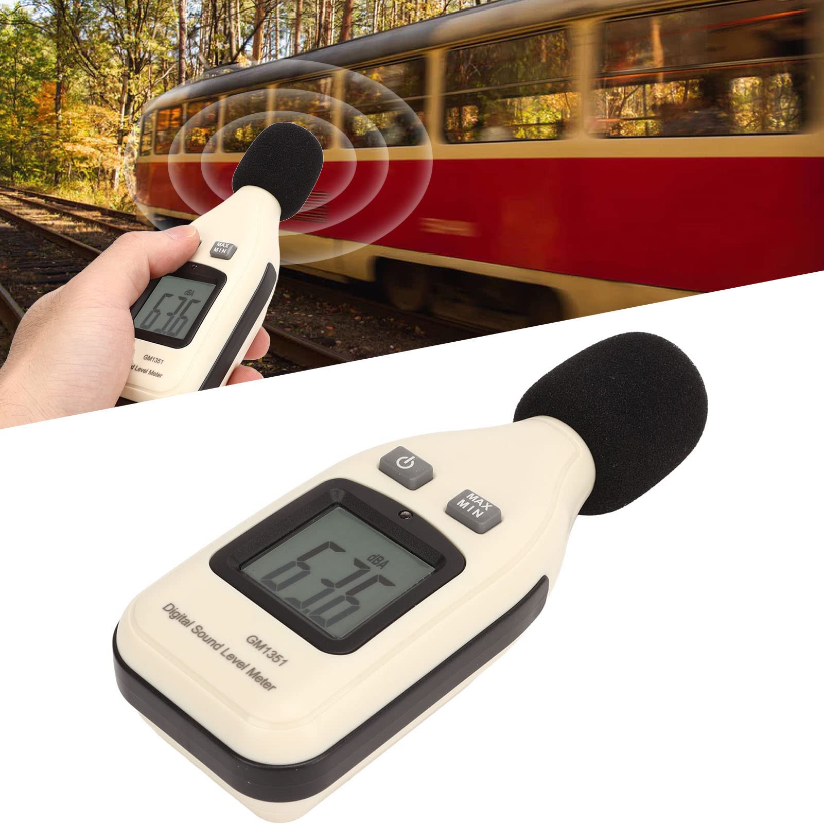 Decibel Meter, 30-130 DBA ± 1.5 DB Accuracy, Backlit LCD Display, Data Storage, Digital Sound Level Meter, Noise Tester
