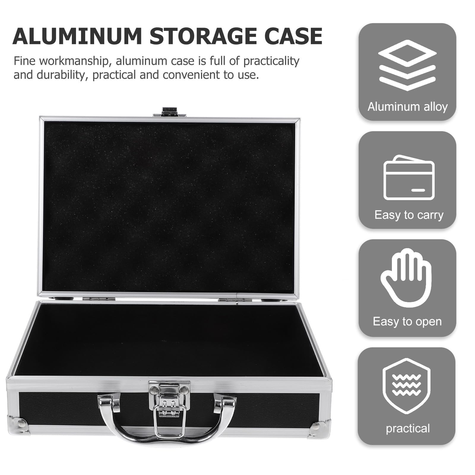 Uonlytech Valigetta in Lega di Alluminio Portatile Piccola 23X16X7 CM Serratura Custodia Rigida Multifunzione per Utensili e Attrezzi Adatta per Casa Ufficio e Viaggi di Lavoro