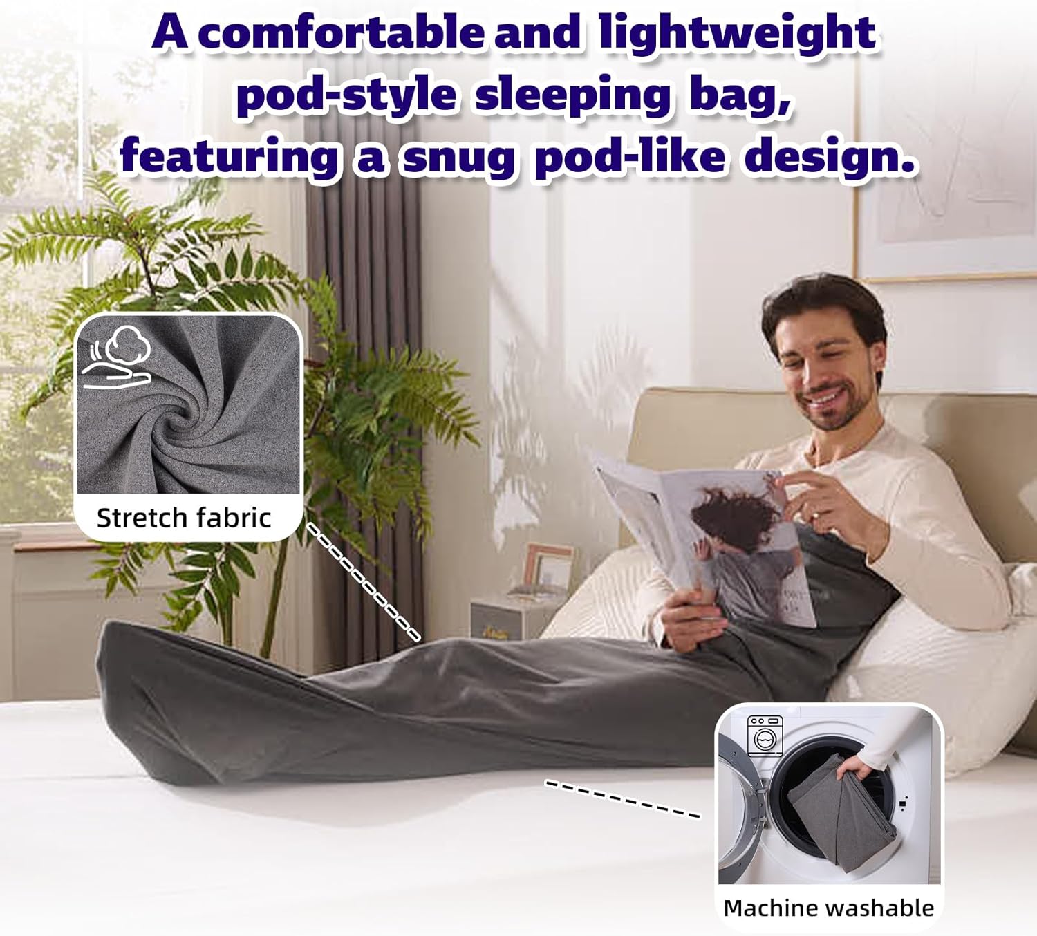 Wearable Pod for Deeper Sleep, 2026 Hug Sleeping Bag with Soft &Weighted Fabric - Snug in Warmth and Ease Stress Slumberpod,Wearable Blanket Hoodie for Travel & Home Camping Hoodie