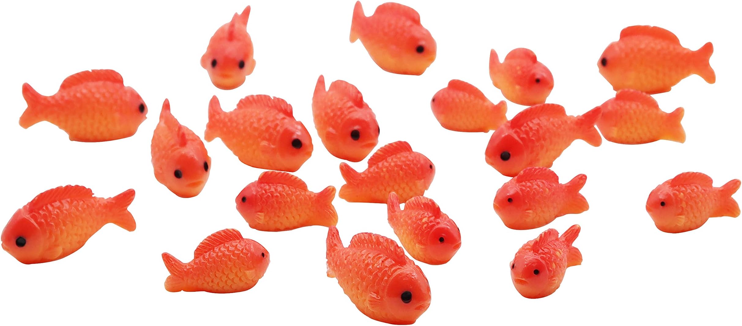 Exasinine 20 Red Goldfish Mini Goldfish Figurines Fairy Garden Miniature Moss Landscape DIY Terrarium Crafts Ornament Accessories for Home Décor (A)