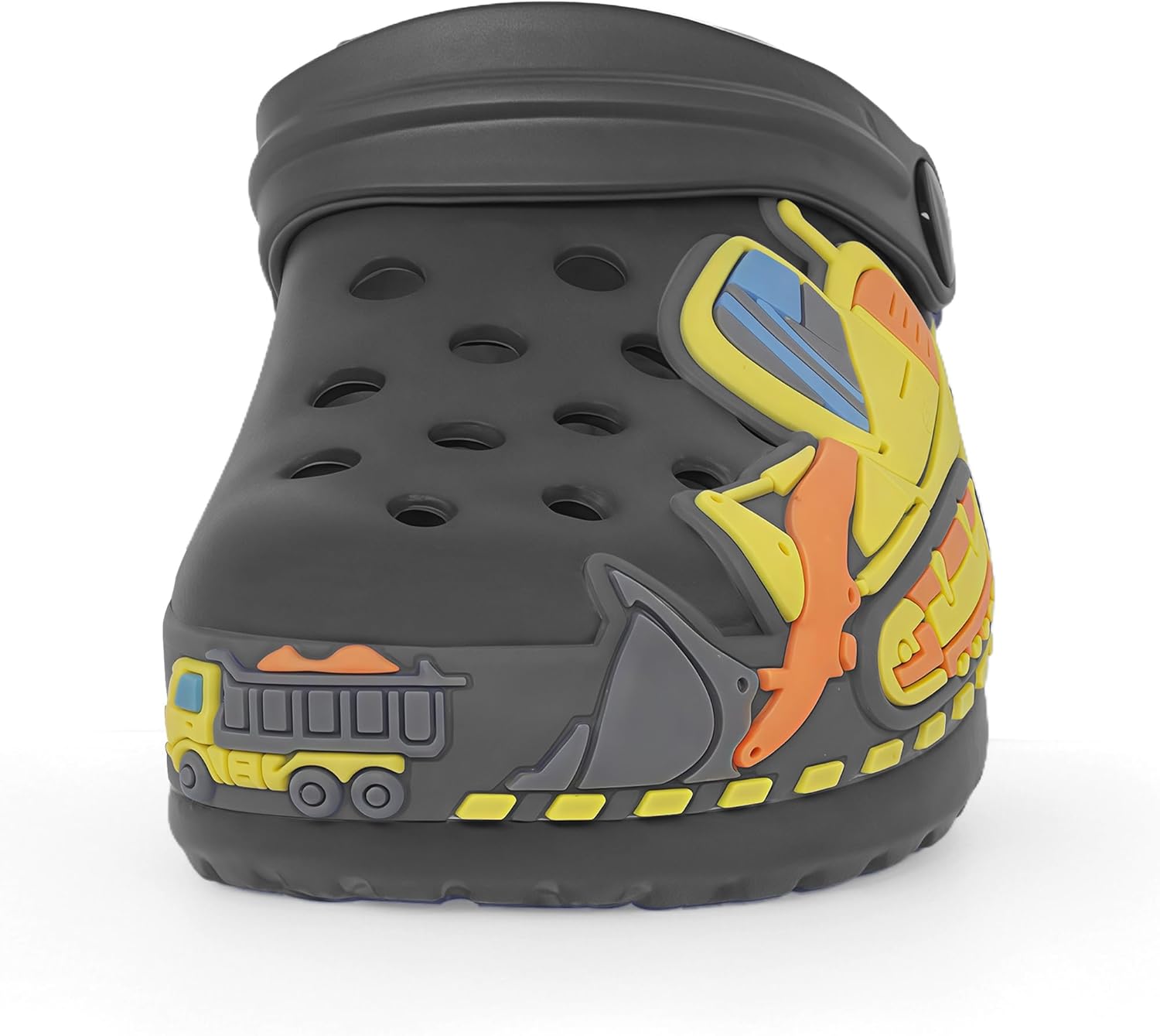 Toddler Girls Boys Clogs Cute Cartoon Front Loader Pattern Garden Clogs Children Little Kids Slip on Slides Sandals Slippers Indoor Outdoor Shower Beach Pool Water Shoes 6 Toddler Grey image 3 of 6 B0FSS3113G