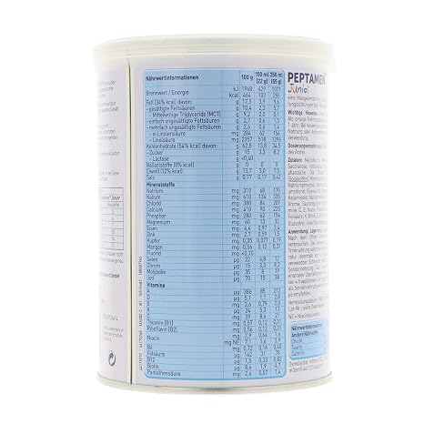 PEPTAMEN Junior Vanille (Pulver) Normokalorisch Eiweißreich Niedermolekular leicht verdaulich - 12x400g