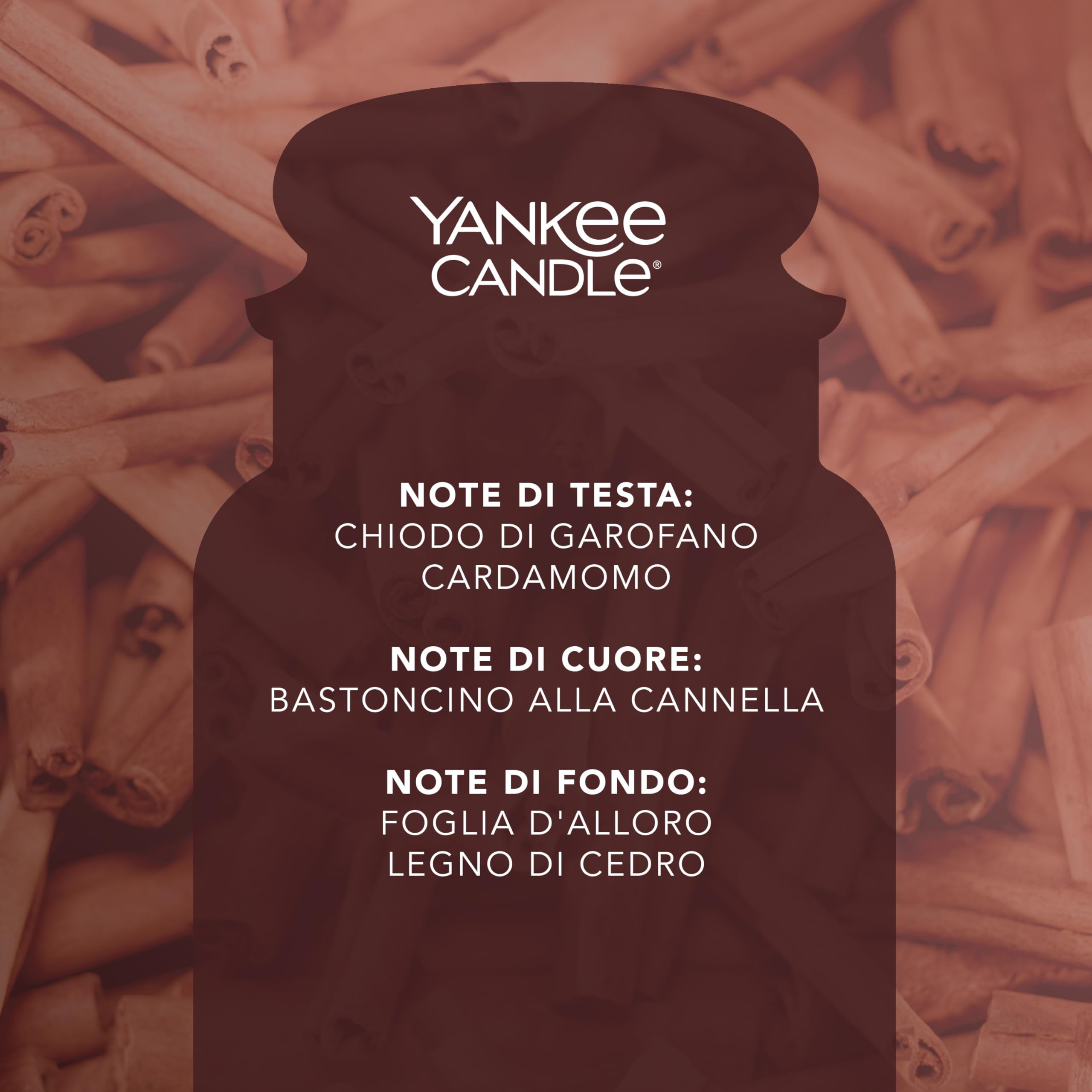 Yankee Candle Candela profumata in giara grande | Bastoncino di cannella | Durata Fino a 150 Ore | regalo perfetto per le donn