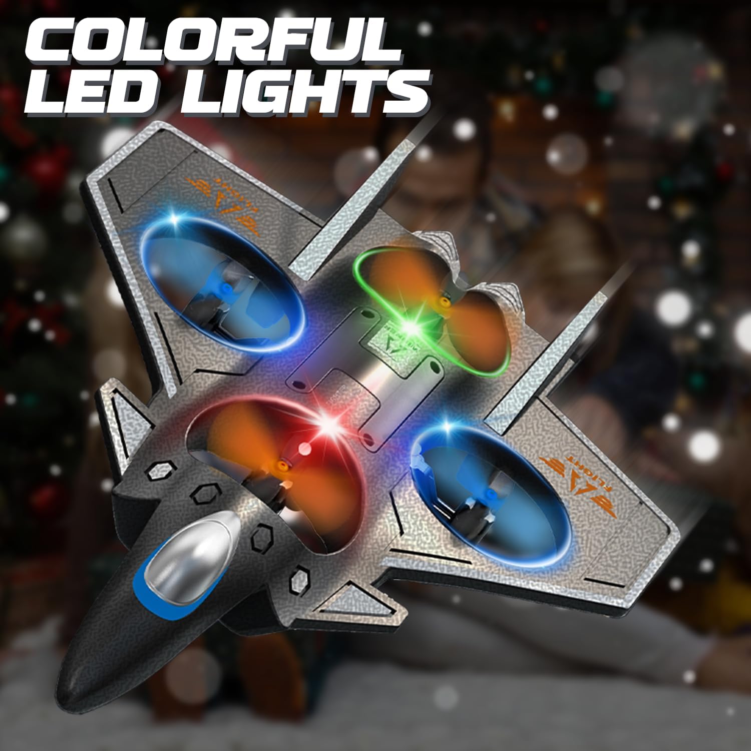 Snugzy Foam RC Plane Remote Control Airplanes for Kids 8-16, 360° Flip Stunt Roll RC Airplane with Colorful Lights, Airplane Toys Gifts for Boys