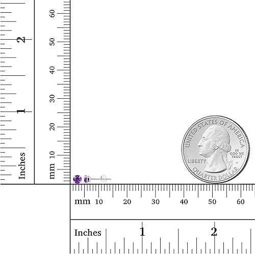 Miniatura 4 de Solid 925 Sterling Silver Gold Plated 3mm Round Genuine Gemstone Birthstone Stud Earrings For Women