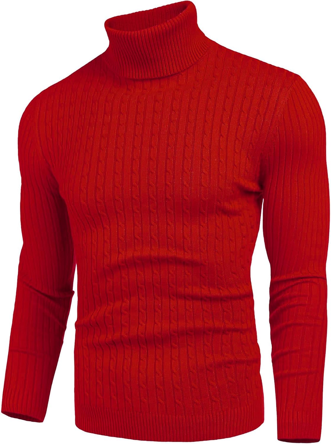 nine bull Mens Slim Fit Turtleneck Sweater Cable Knit Thermal Pullover Sweater - Image 5