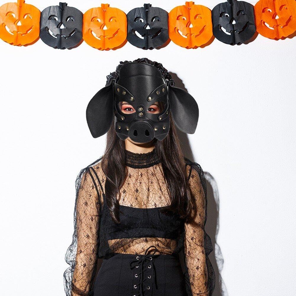 PRETYZOOM Halloween Schweinemaske – EVA, Halbmaske, Pink, Mit Gummiband, Für Kostümparty, Karneval, Halloween