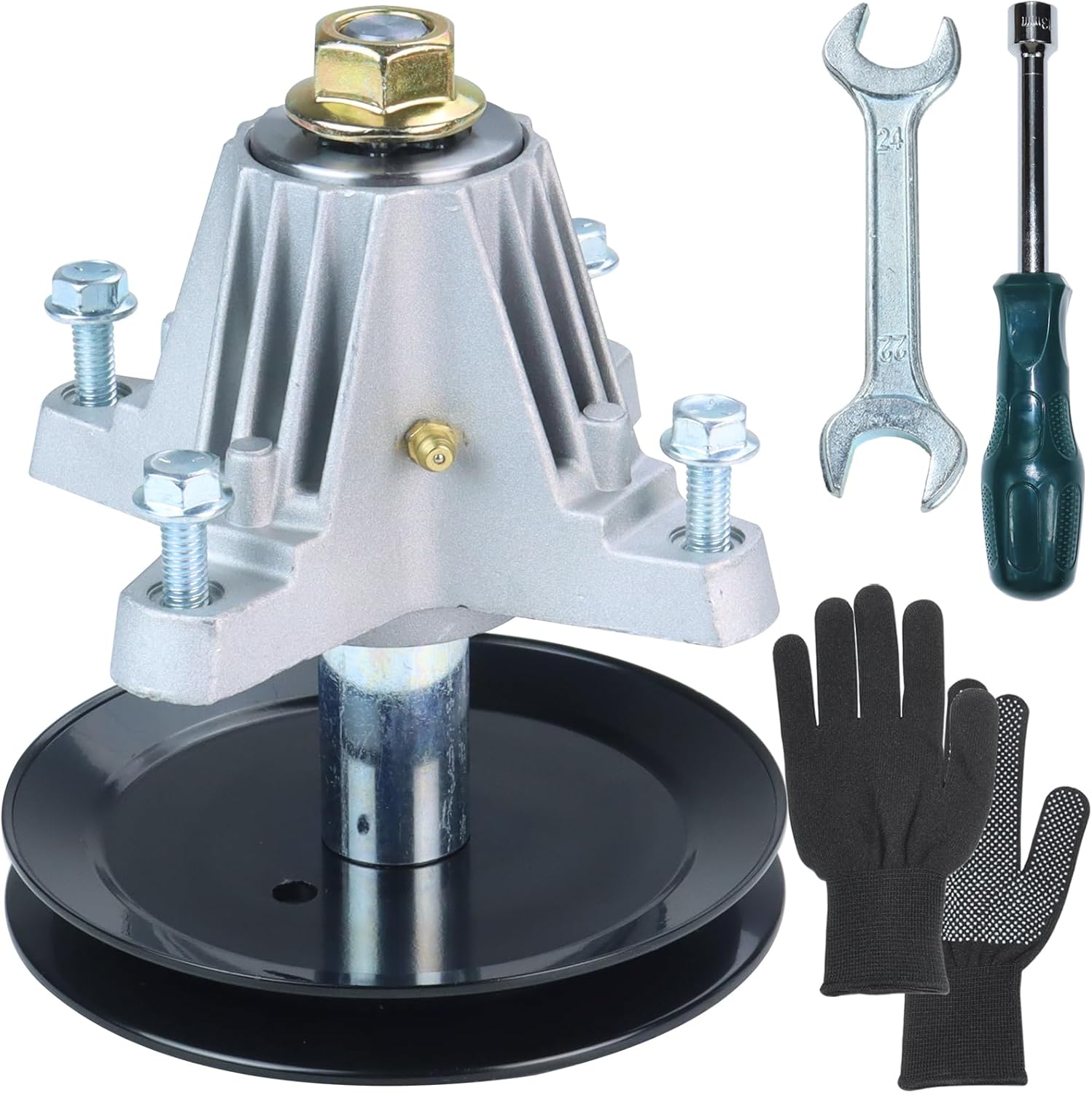 918-06991 Spindle Assembly Greased Replaces 918 06991 Spindle 618-06991 Spindle, 91806991 618 06991 Troy Bilt 918-06991 Deck Spindle 42 Mowing Deck Kit for Craftsman T110 LT4200 T1200 Decks