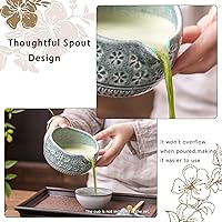 Vista 2 de Juego de batidor de matcha, kit de matcha de cerámica que incluye cuenco matcha, batidor y soporte, cuchara de bambú, soporte para cucharada, tamiz