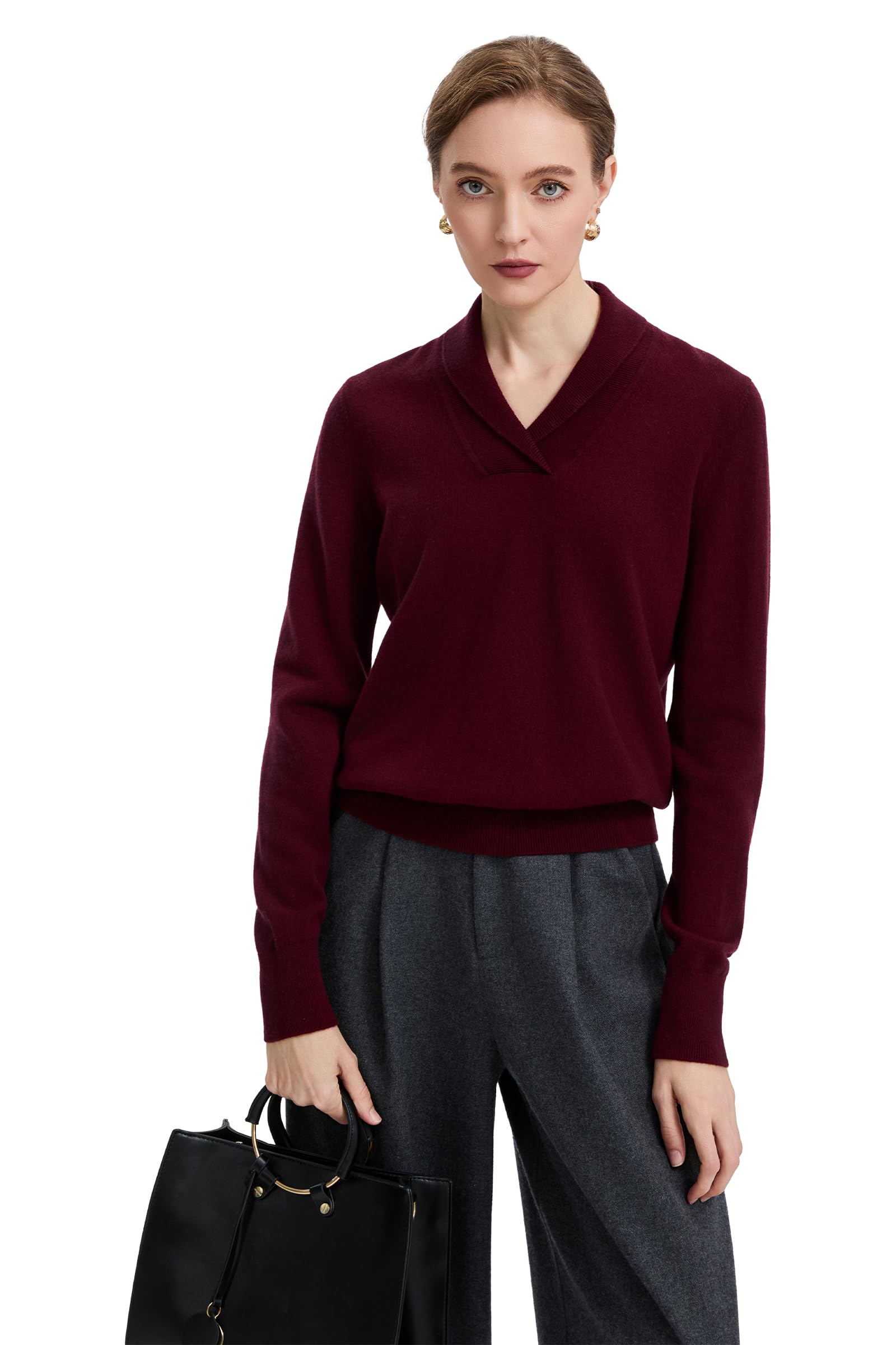 Maglione Donna Lana Merino Collo a Revers