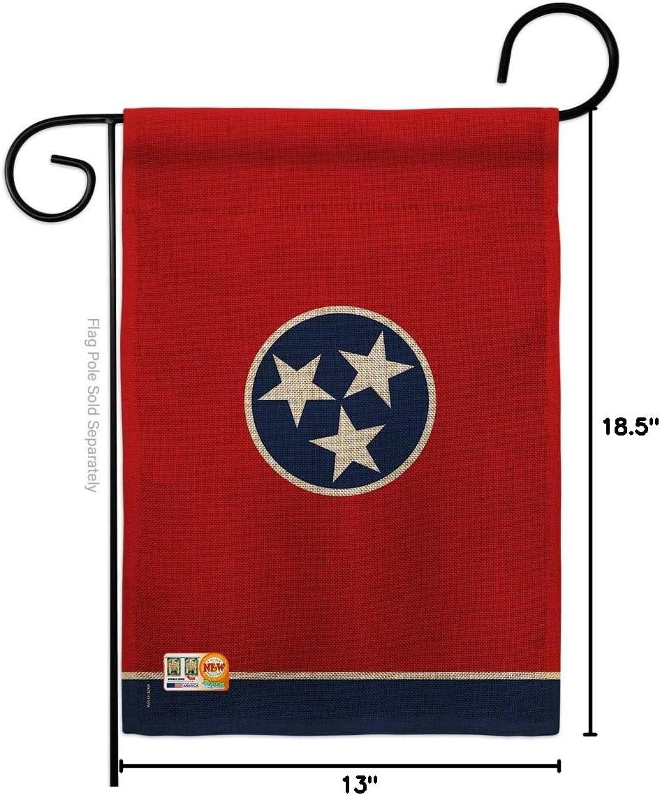 Tennessee Burlap Garden Flag Americana States USA American Territories Republic Country Particular Area Small Decorative Gift Yard House Banner Double-Sided Made In 13 X 18.5