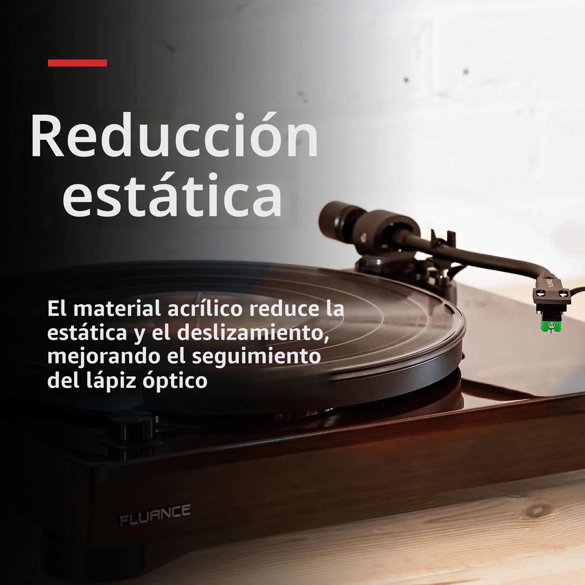 Fluance Alfombrilla acrílica para Tocadiscos – Reduce Las Vibraciones para una Mejor claridad de Sonido para reproducción de Discos de Vinilo, antiestático, mecanizado de precisión, Compatible con