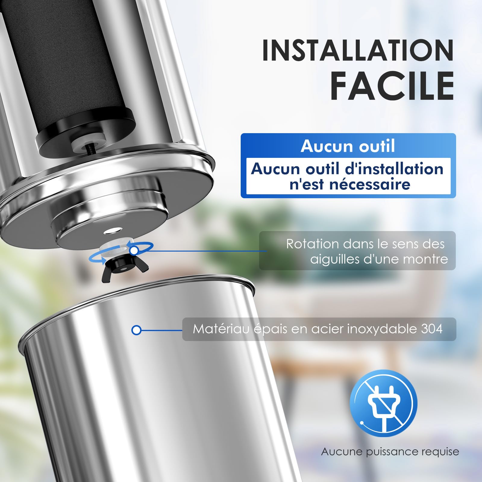 Purewell - Filtre à Eau 6 Étapes Par Gravité - Sans Électricité - 8,5L - Réduction Fluorure