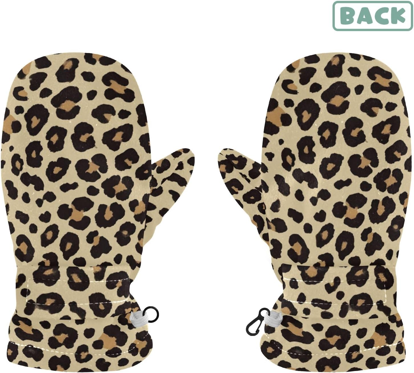 Cheetah Leopard Kids Snow Gloves - Warm Toddler Unisex Ski Mittens Waterproof Windproof for Girls Boys