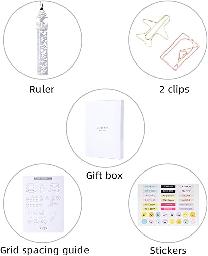 Miniatura 15 de A5 Bullet Dotted Journal Notebook 160gsm Thick Bleedproof Paper, Lay Flat Binding, 160 Numbered Pages Hard Cover Dot Grid Notebook/Bullet