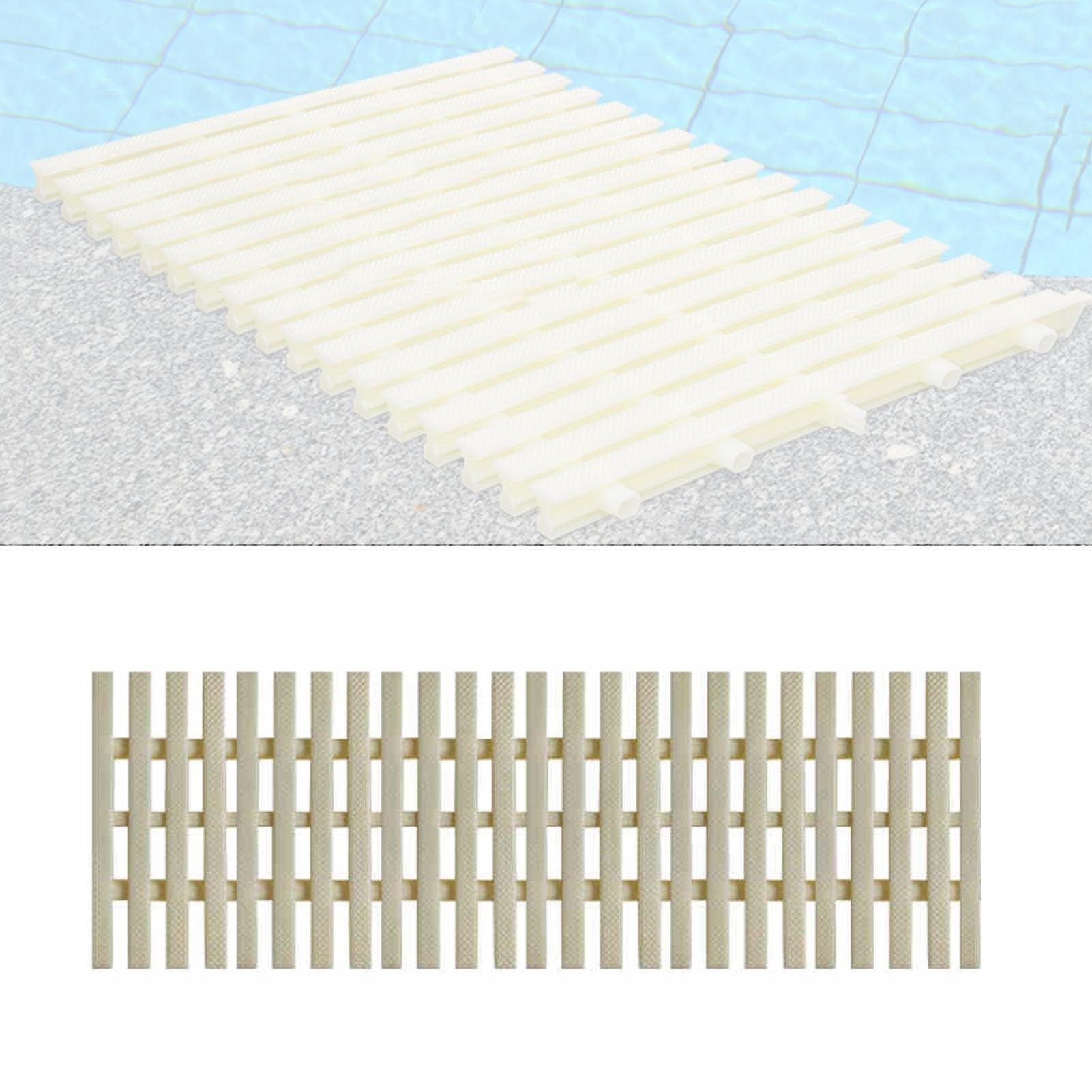 WQPMNYG Non-Slip Swimming Pool Grates - 30x100cm Drainage Cover for Patios, Pool Decks & Driveways - 20 Pack Overflow Grate Solution for Commercial & Residential Use