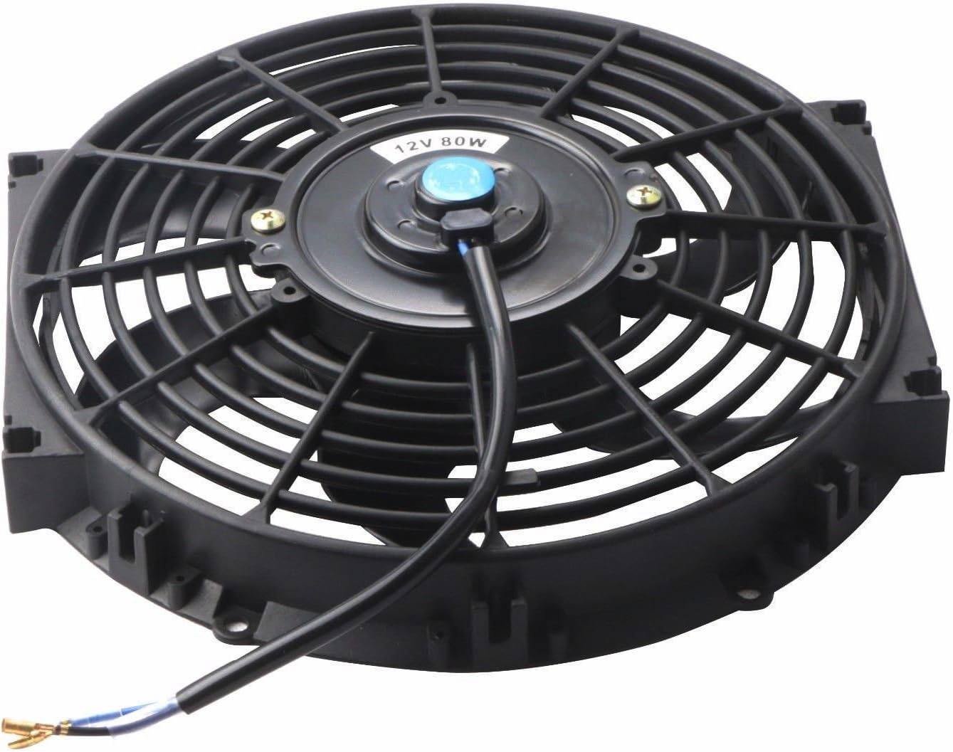 MOSTPLUS Black Universal Electric Radiator Slim Fan Push/Pull 12V + Mounting Kit (10 Inch)